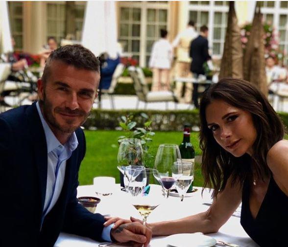  David Beckham shared a sweet snap of his anniversary dinner with Victoria