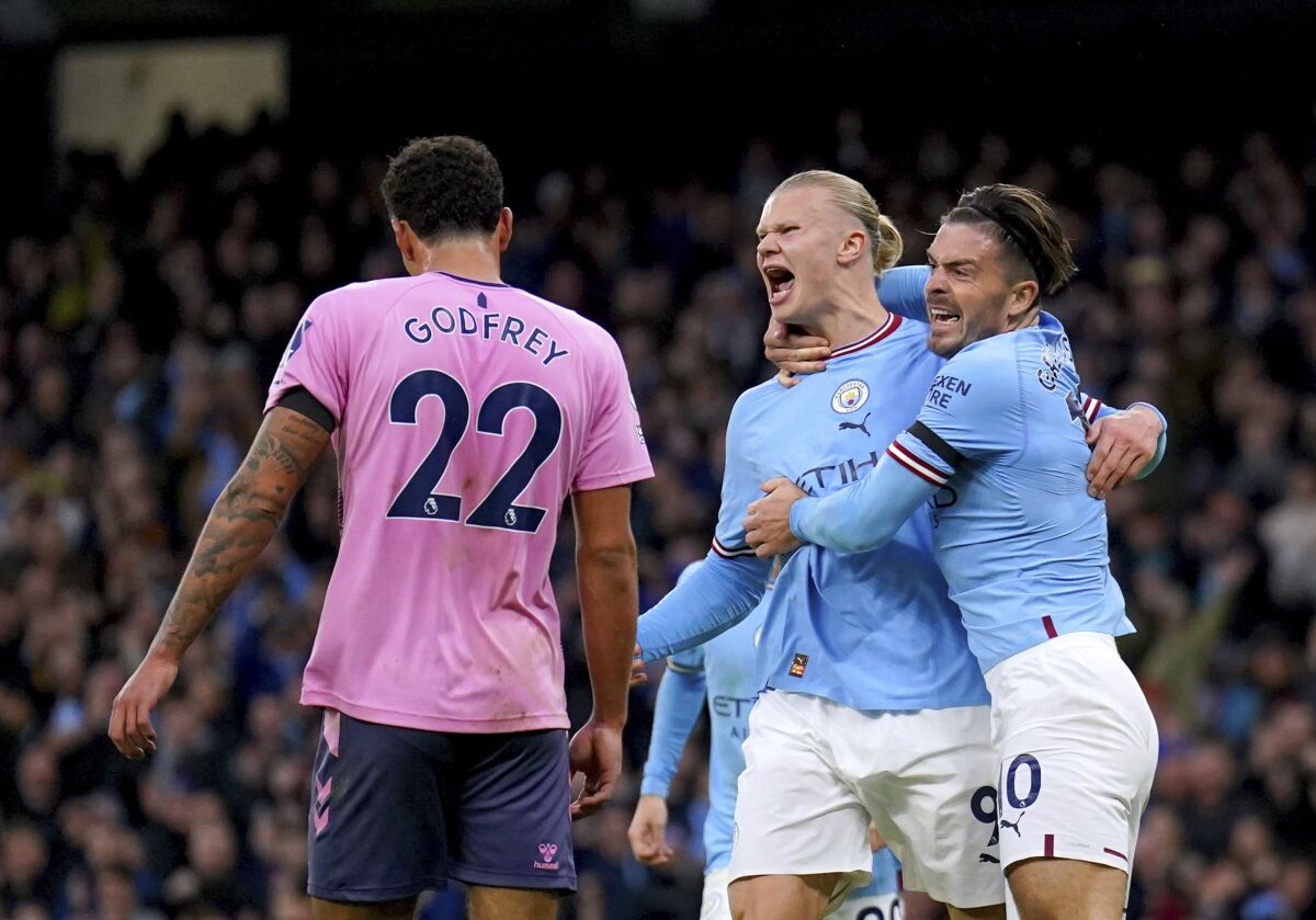 Everton holds Man City 1-1 despite another Haaland goal - The San Diego  Union-Tribune