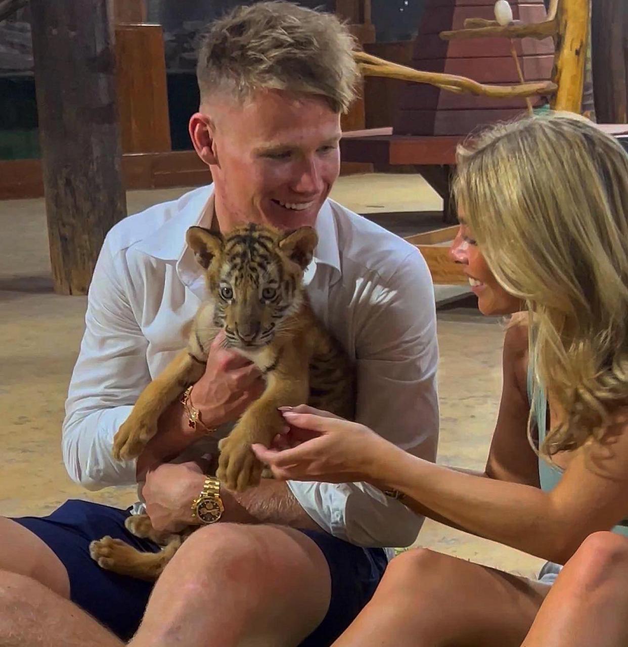 Maguire and Maddison visit controversial zoo where Man Utd ace McTominay was slammed for playing tug-of-war with tiger