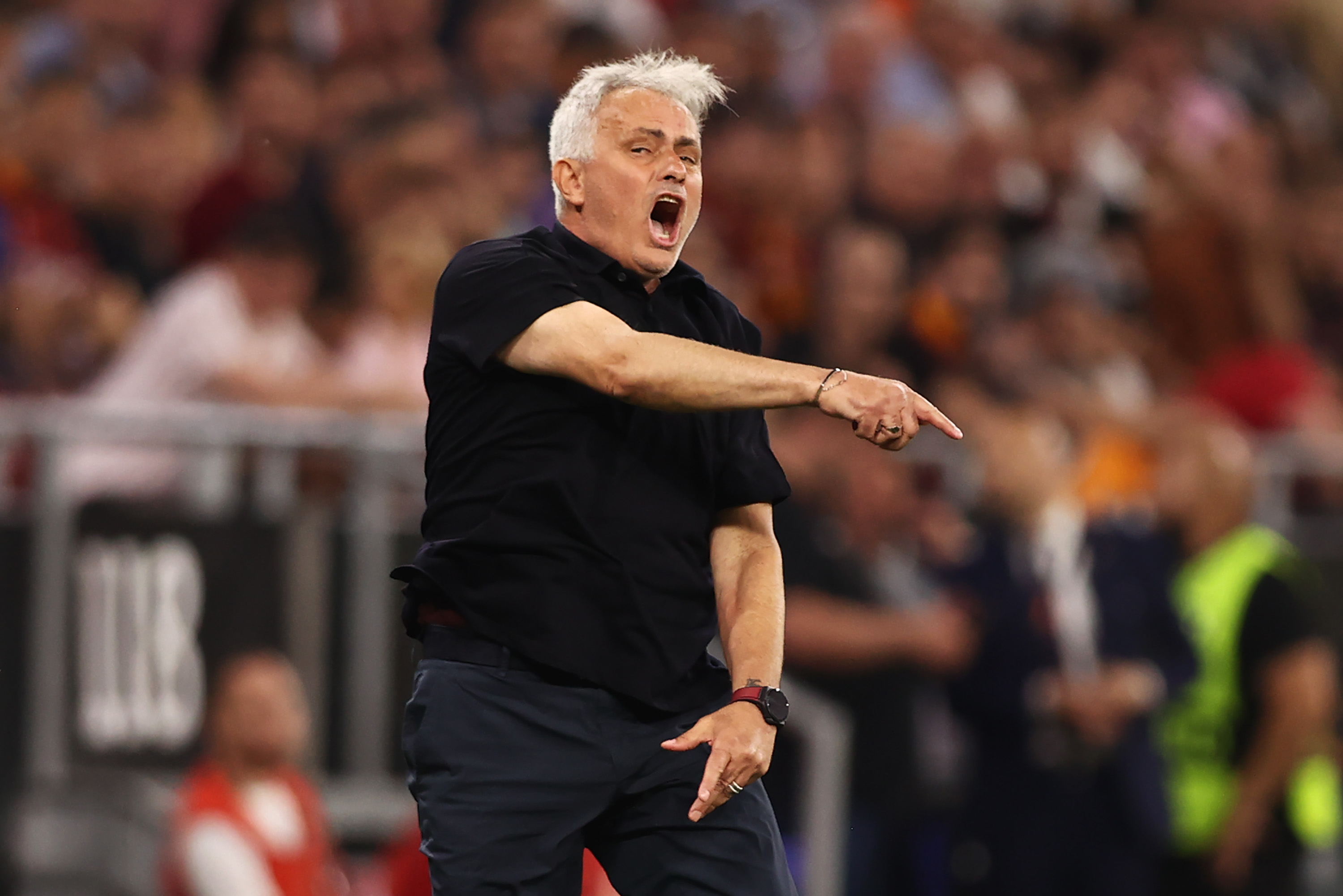 The Roma boss was animated throughout