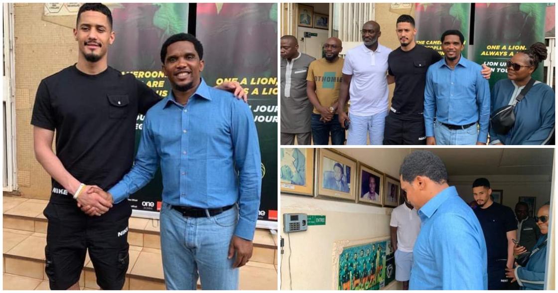 William Saliba has visited Cameroon as he recovers from injury and meets legend samuel Eto'o