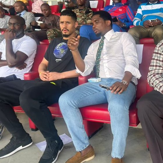 William Saliba has visited Cameroon as he recovers from injury and meets legend samuel Eto'o