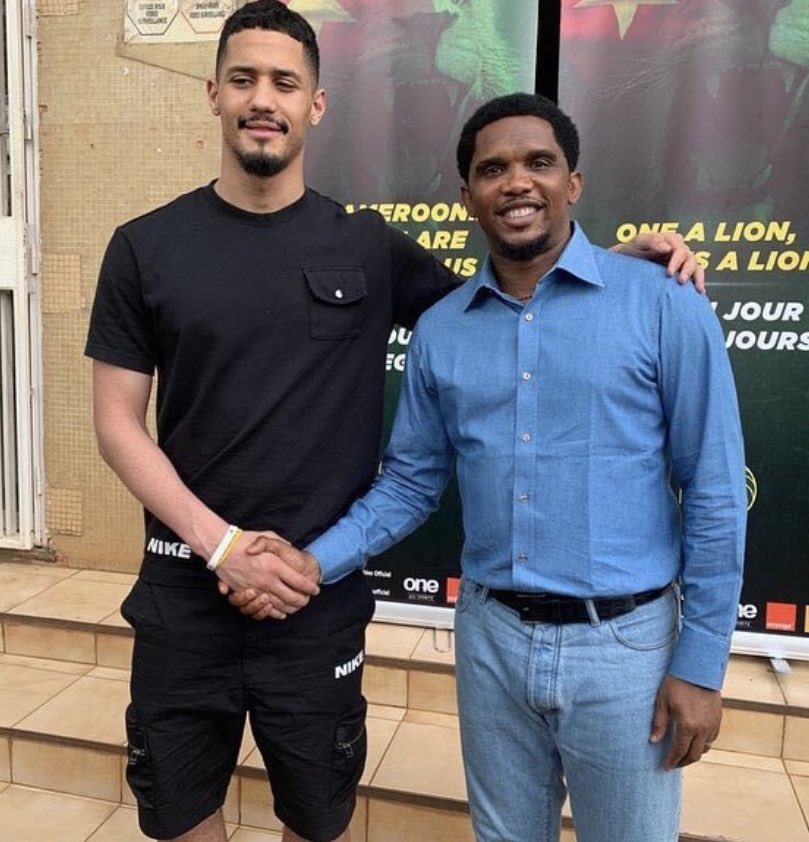 William Saliba has visited Cameroon as he recovers from injury and meets legend samuel Eto'o