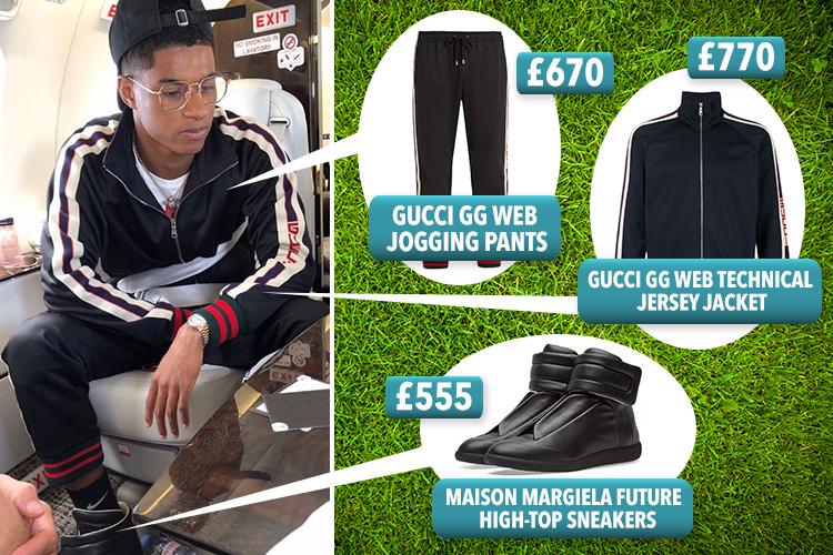  United forward Rashford styled in a Gucci tracksuit and Maison Margiela trainers