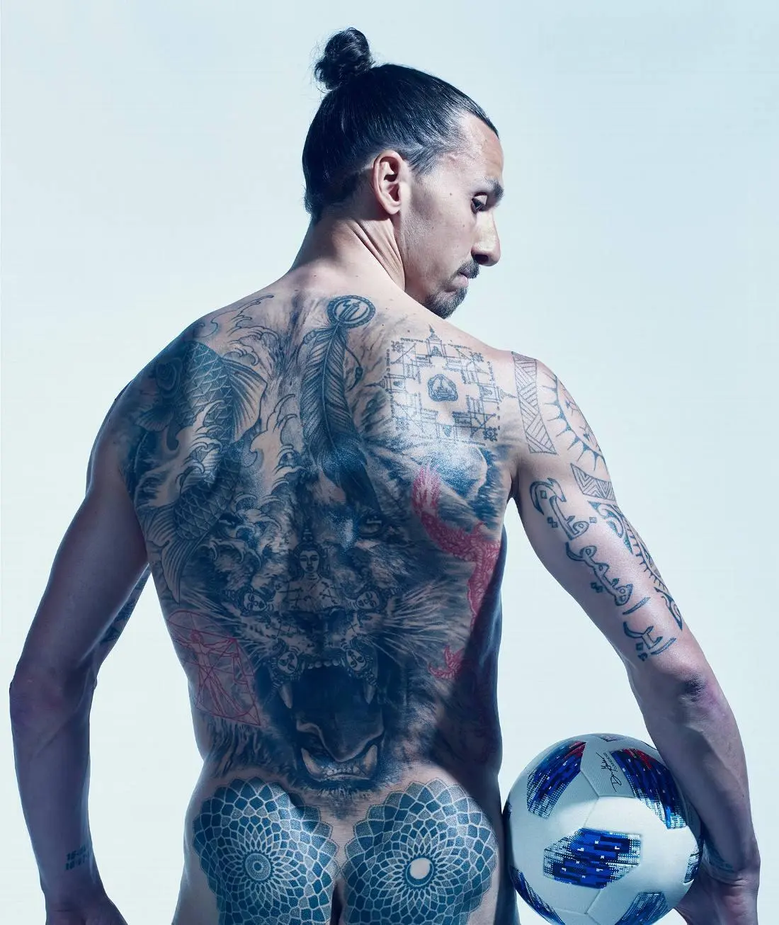 Zlatan Ibrahimovic shows off intricate buttock tattoos in naked snaps for ESPN Body Issue and reveals his Manchester United rehab struggles | The Irish Sun