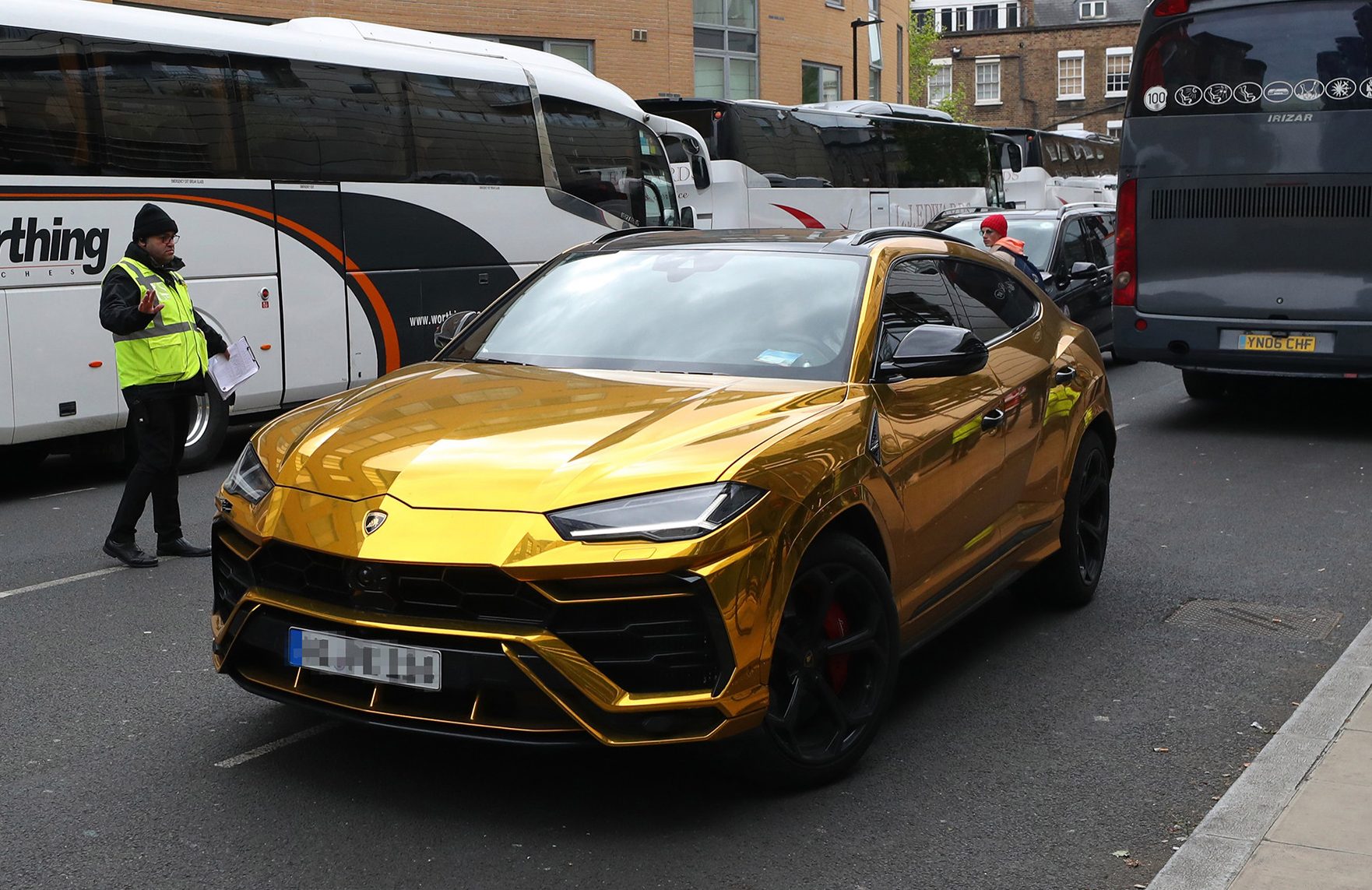  Last month Aubameyang was seen riding to the Emirates Stadium in a gold Lamborghini Urus valued at £160k