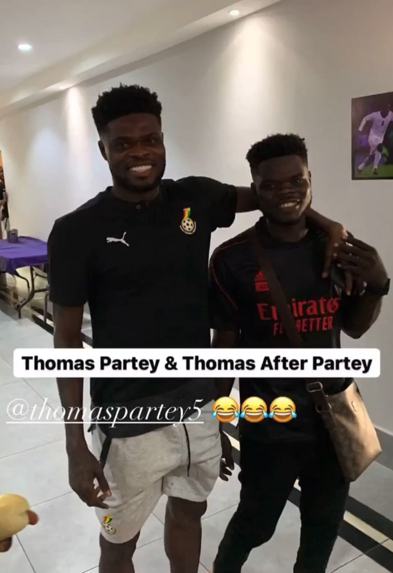 Arsenal hero Thomas Partey meets incredible look-alike