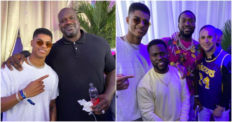 Marcus Rashford hangs out with Jay Z, Shaq and Kevin Hart as Man Utd star watches Super Bowl