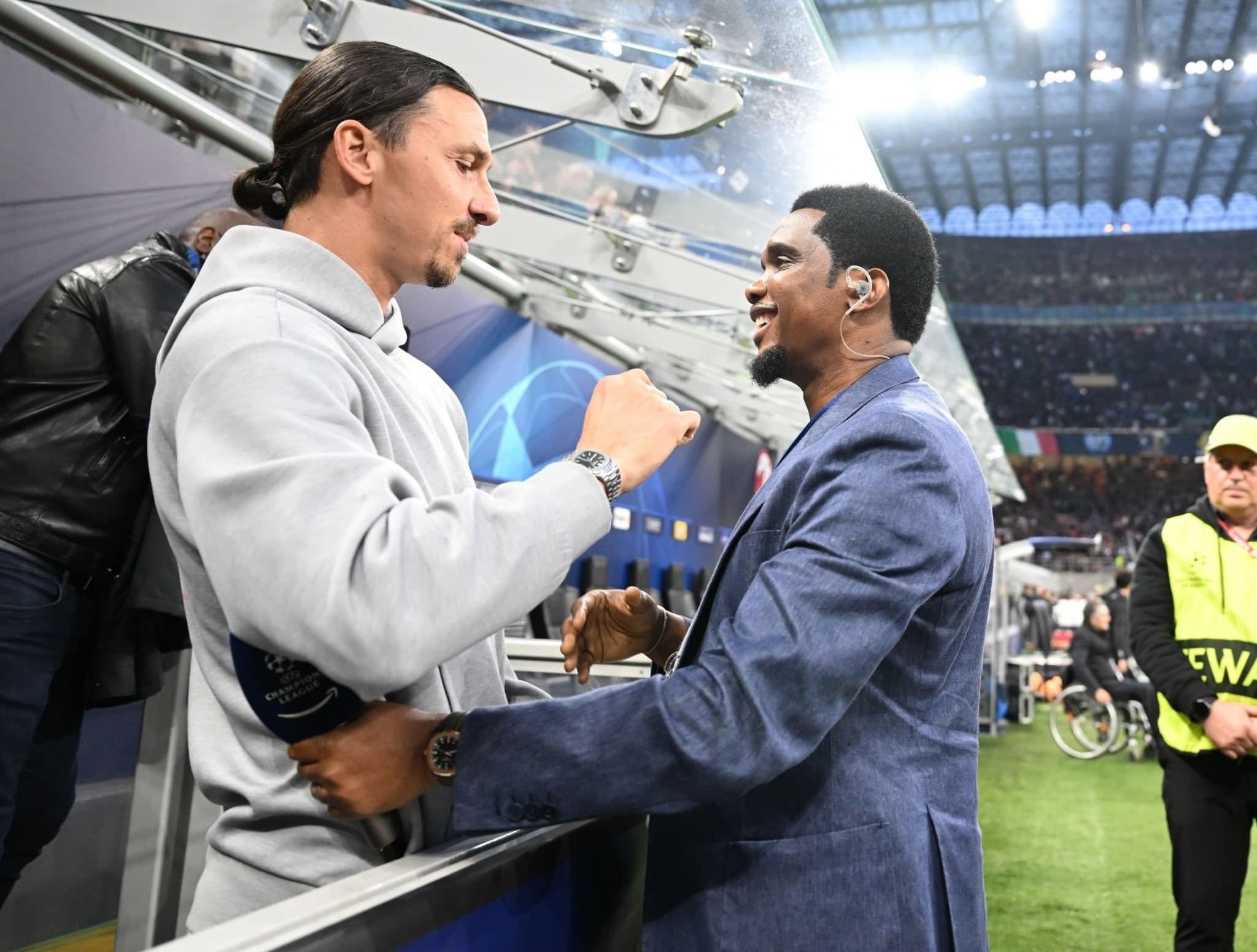 Pan-Africa Football on Twitter: "Zlatan Ibrahimovic and Samuel Eto'o were  at the San Siro for the first leg Milan derby Champions League semifinal  tonight. Too much greatness in one picture 🤝 https://t.co/9eDSxq4mtG" /