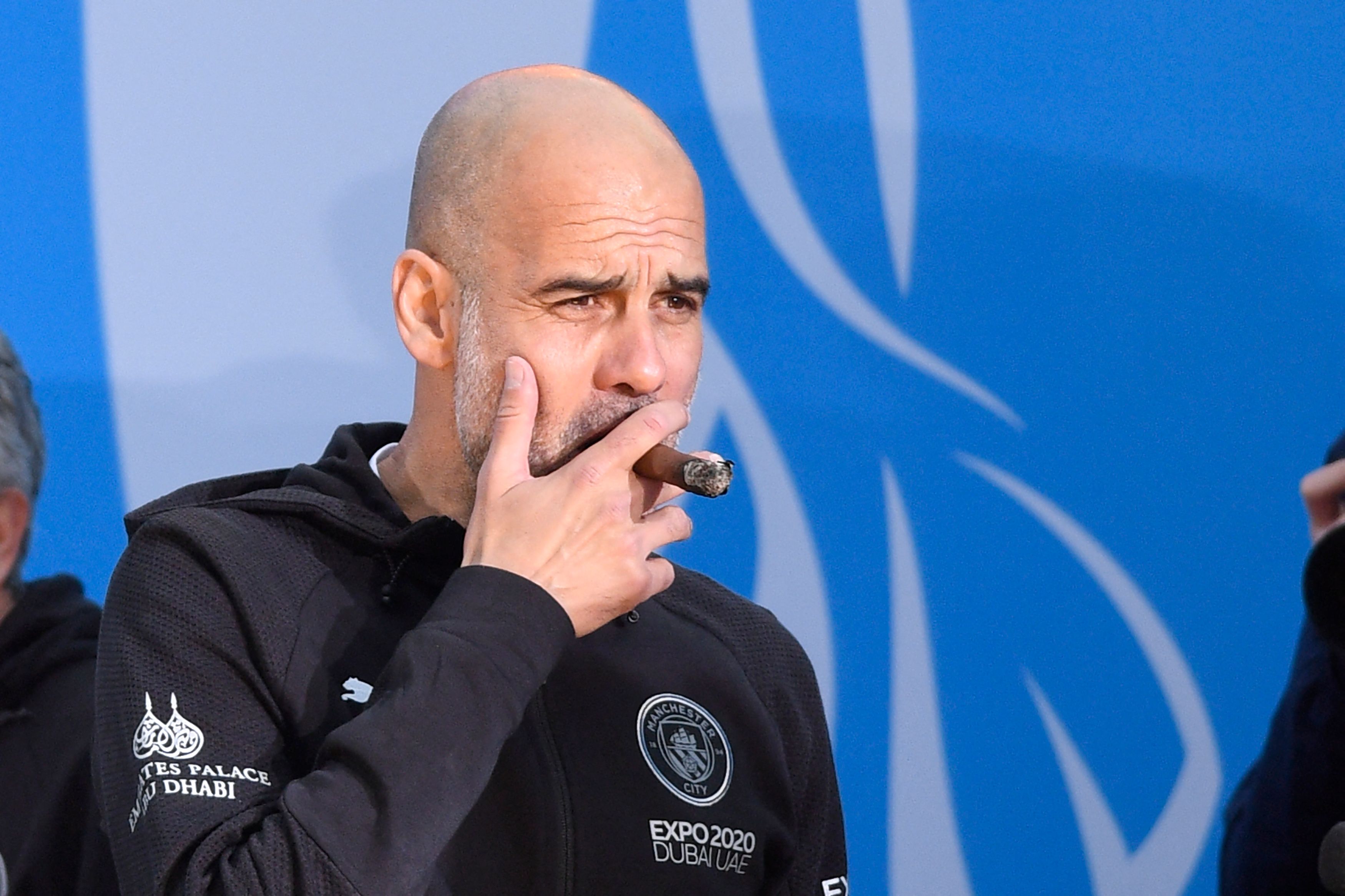 Pep Guardiola loves a celebratory cigar