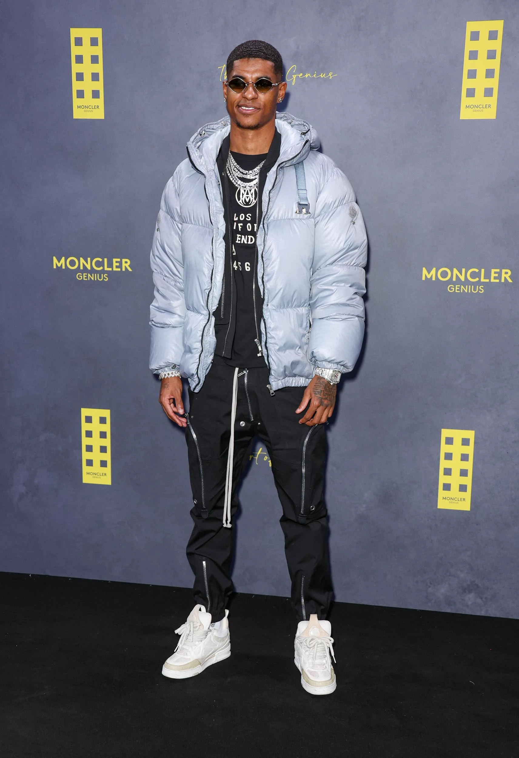 Man Utd ace Marcus Rashford was decked out in a similar-styled puffy jacket