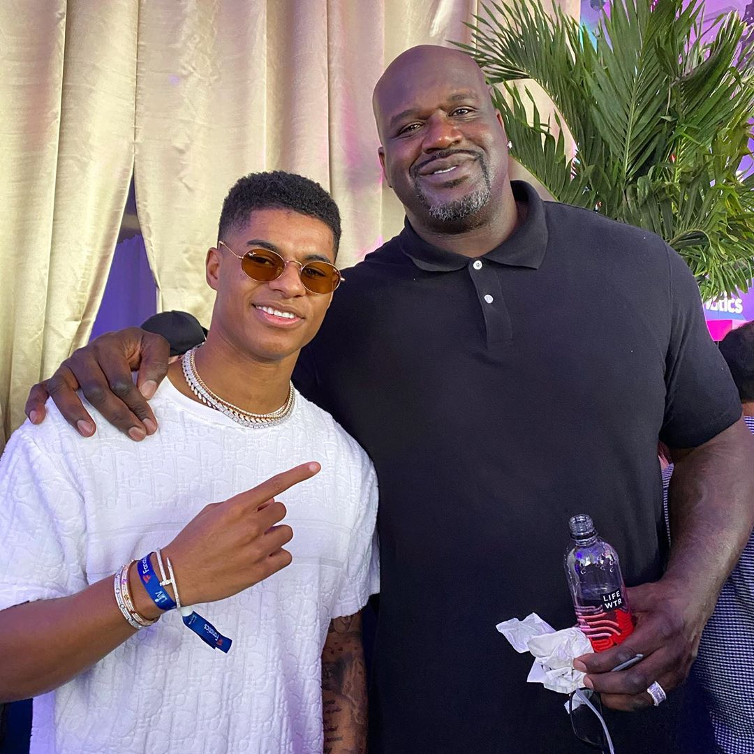 Marcus Rashford hangs out with Jay Z, Shaq and Kevin Hart as Man Utd star watches Super Bowl