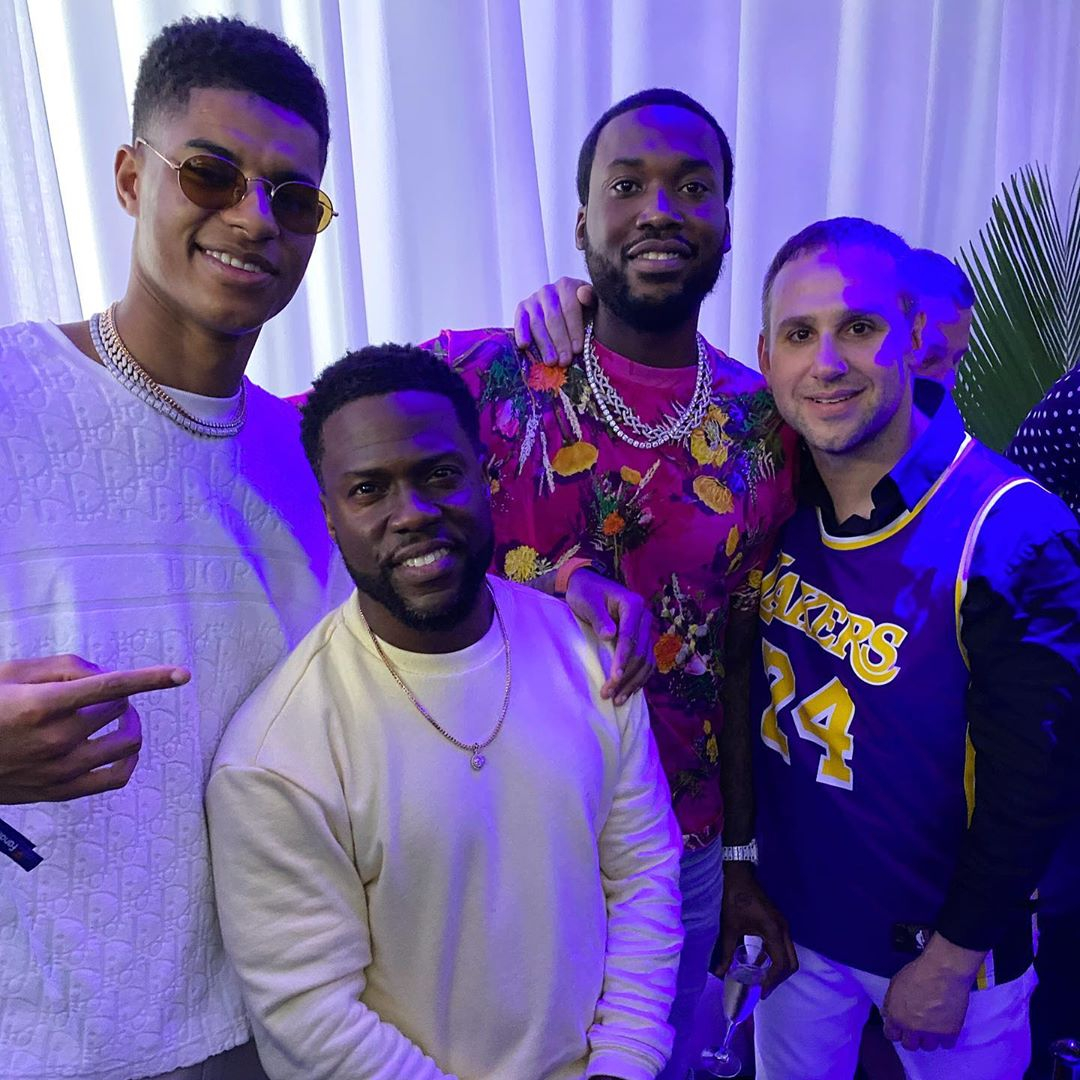 Marcus Rashford hangs out with Jay Z, Shaq and Kevin Hart as Man Utd star watches Super Bowl