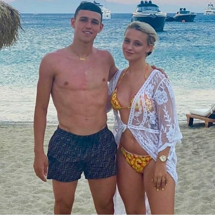 Phil Foden's girlfriend Rebecca Cooke reacted angrily on holiday after looking at his phone