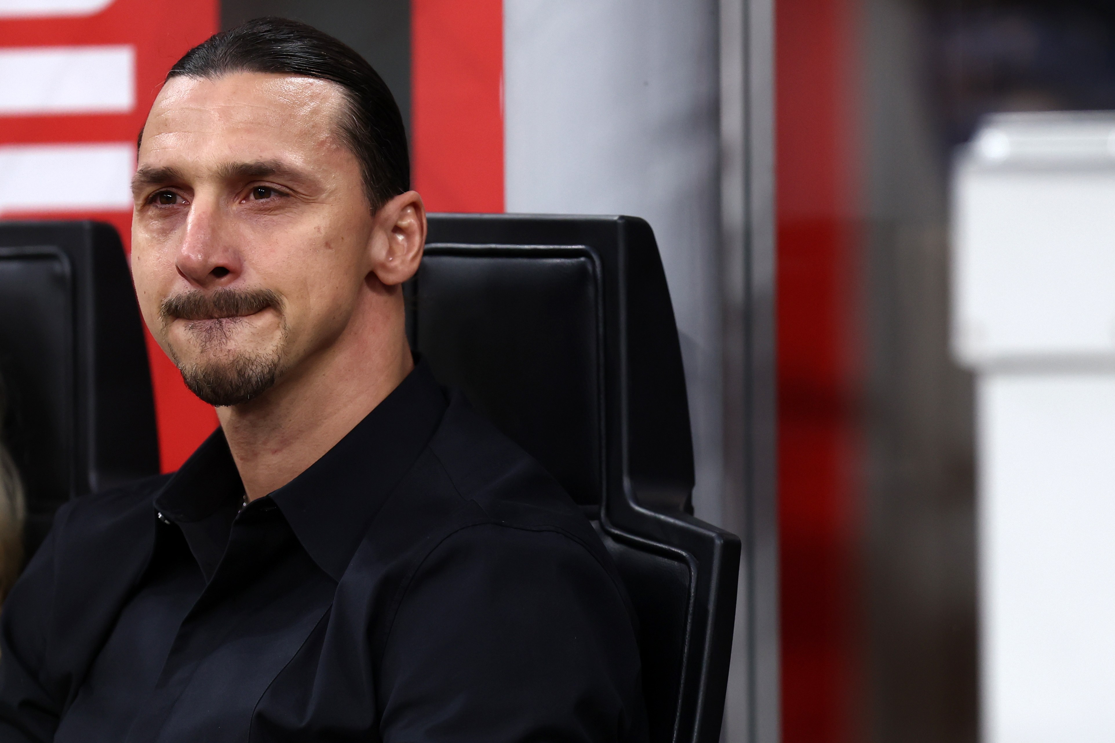 Ibrahimovic appeared emotional as he watched on from the sidelines