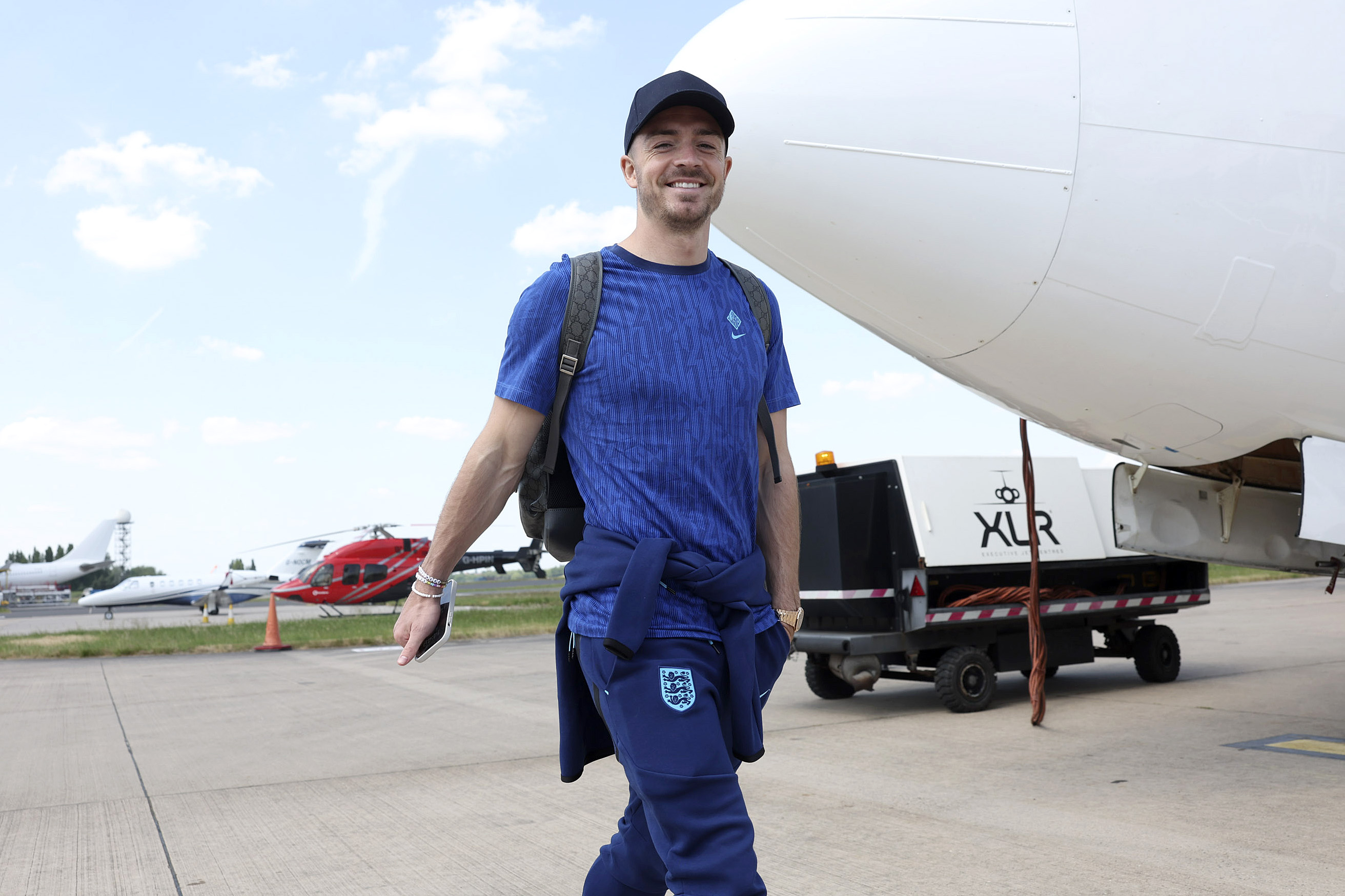 Jack boarding the plane as the England team travel to Malta