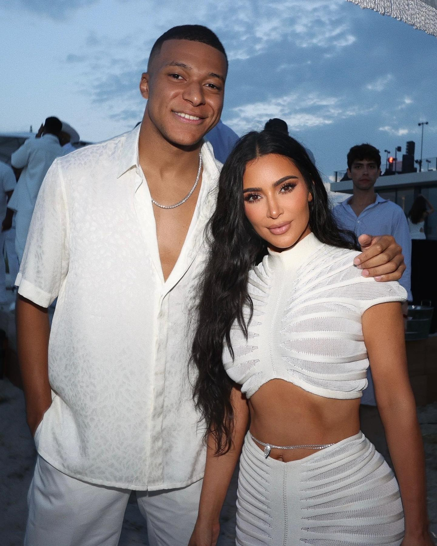 Kardashian also posed with Kylian Mbappe last week