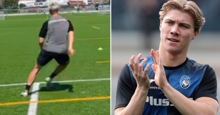 Man Utd transfer target Rasmus Hojlund’s trainer drops huge hint he’s on the way to Old Trafford in Instagram clip