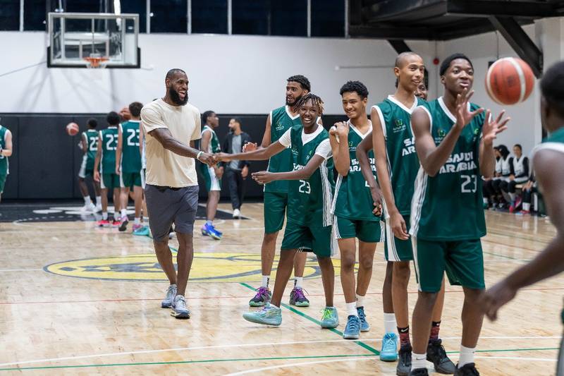 LeBron James holds basketball clinic for young fans in Saudi Arabia