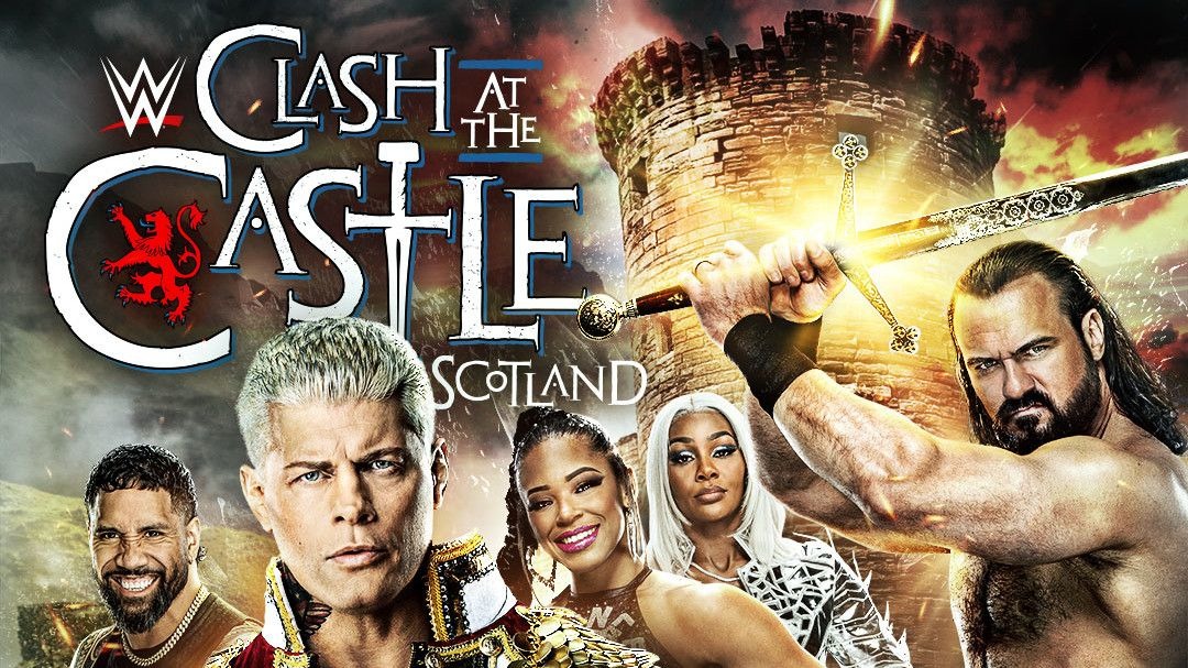 "Live Now" WWE Clash at the Castle Scotland 2024. Live Free on TV