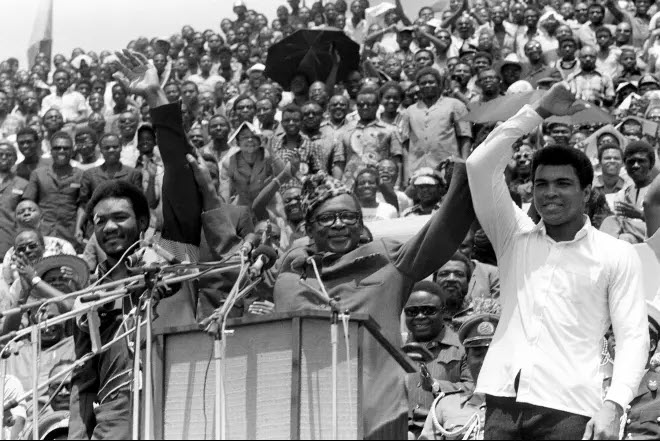 Ali was warmly welcomed by the Congolese people.