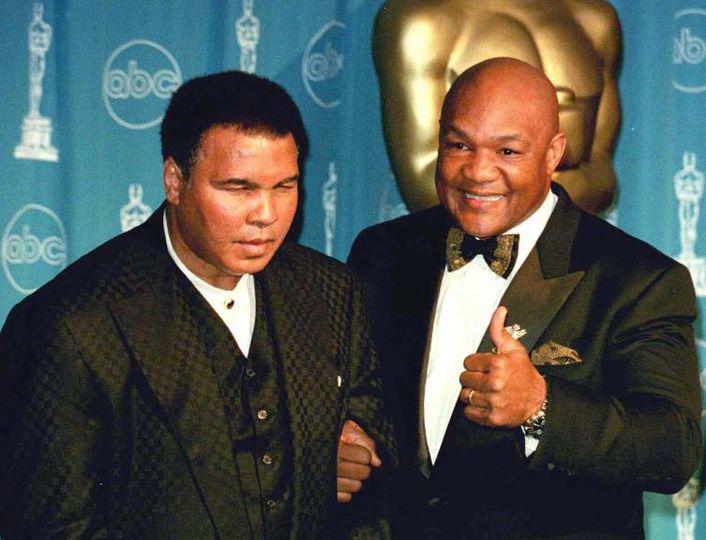 Ali and Foreman at the 1996 Oscars