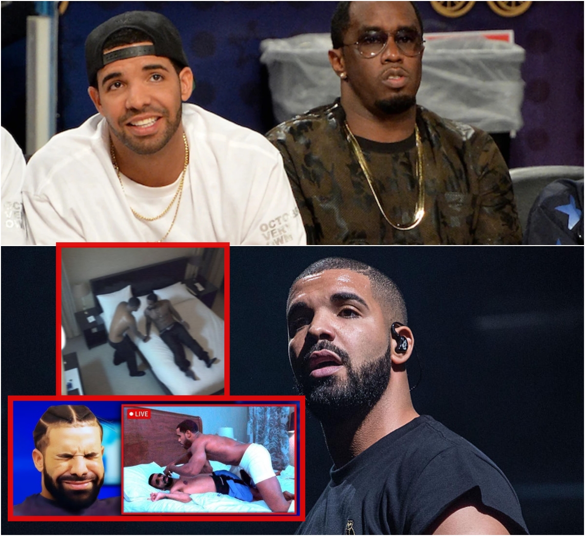 Cover Image for Explosivo: Drake Y Diddy Se Ven Cara A Cara En La Corte Tras La Filtración De Fotos Impactantes De Una Fiesta Privada. ¿qué Secretos Podrían Desvelarse En Este Enfrentamiento Entre Dos Gigantes De La Música?